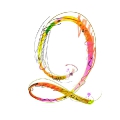 letter initial Q color of summer ultra realistic
