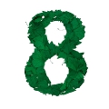 number initial 8 green color leaves ultra realistic