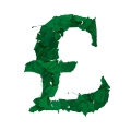 letter initial POUND green color leaves ultra realistic