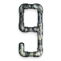 letter initial 9 acid corrosion pipe plumber ultra realistic